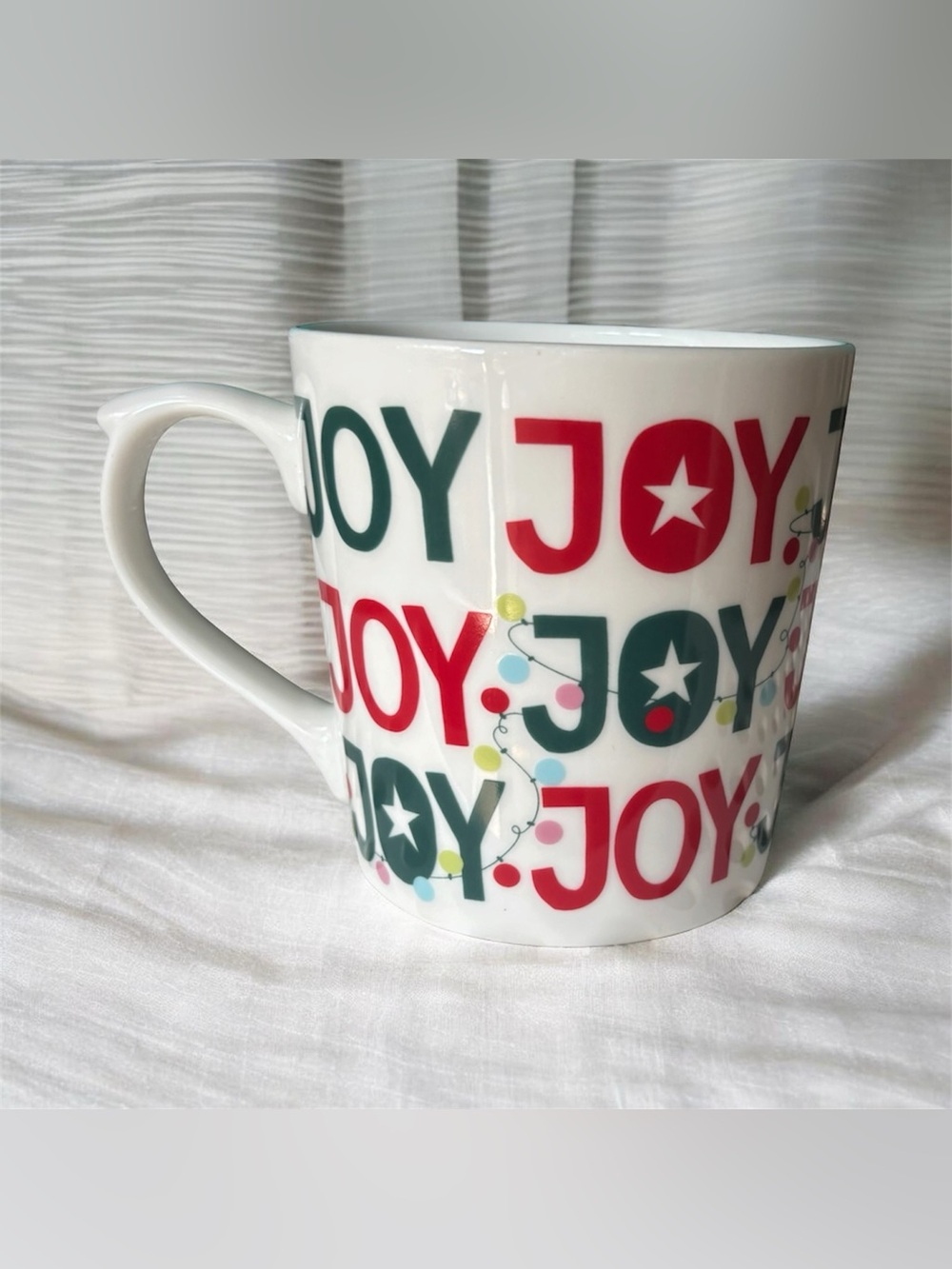 Maud Borup Oversized Christmas "JOY" Ceramic Coffee Mug – 20 oz